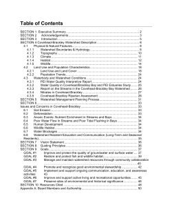 Covehead Brackley Area Watershed Management Plan