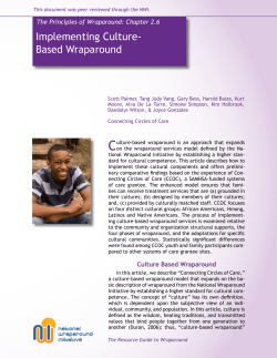Implementing Culture- Based Wraparound
