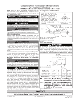 Concentric Vent Termination Kit Instructions