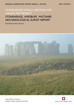 STONEHENGE WORLD HERITAGE SITE LANDSCAPE PROJECT