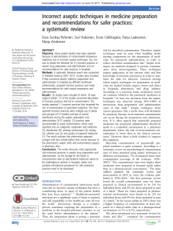 Incorrect aseptic techniques in medicine preparation and