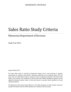 Sales Ratio Study Criteria - Minnesota Department of Revenue