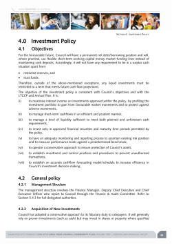 4.0 Investment Policy - Hamilton City Council