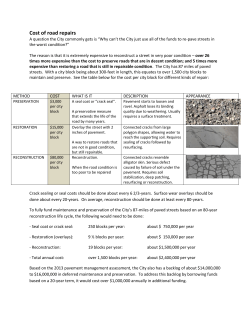 Cost of road repairs