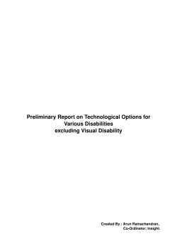 Preliminary Report on Technological Options for Various Disabilities