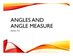 ANGLES AND ANGLE MEASURE