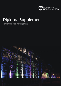Diploma Supplement - The University of Northampton
