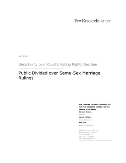 Public Divided over Same-Sex Marriage Rulings - People