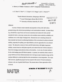 A Survey of Ohmic Contacts to 111-V