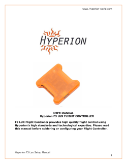 Hyperion F3 LUX Flight Controller Manual