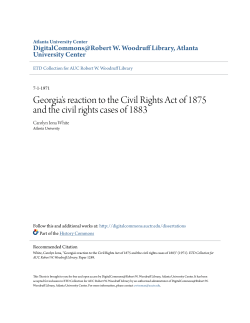 Georgia`s reaction to the Civil Rights Act of 1875 and the civil rights