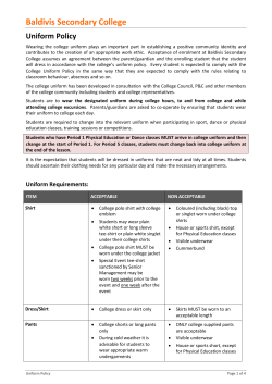 Uniform Policy - Baldivis Secondary College