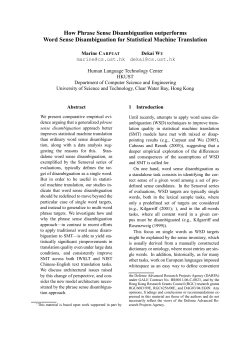 How Phrase Sense Disambiguation outperforms Word Sense