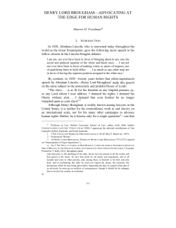 henry lord brougham&mdash;advocating at the edge for
