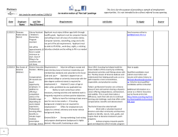 Job Leads Dec 06, 2013