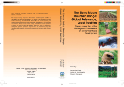 The Sierra Madr e Mountain Range: Global Relevance, Local Realities