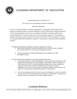 Louisiana - Council for the Accreditation of Educator Preparation