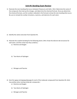 Unit #4: Bonding Exam Review