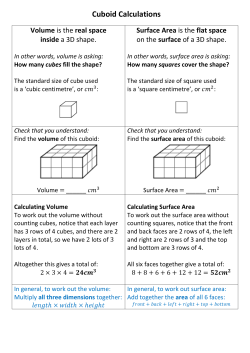 Cuboid Calculations Volume