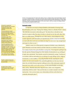 Exemplar essay