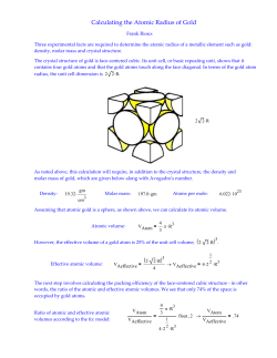 Calculating the Atomic Radius of Gold