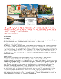 11 DAY TOUR | ROME, ASSISI, SIENA, FLORENCE, BOLOGNA