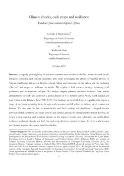 Climate shocks, cash crops and resilience