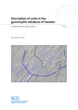 Description of units in the geomorphic database of Sweden