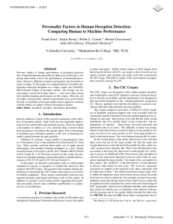 Personality Factors in Human Deception Detection