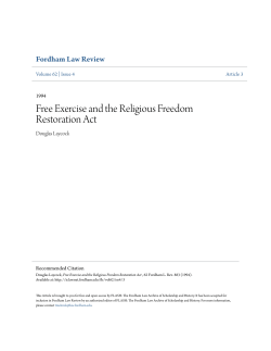 Free Exercise and the Religious Freedom Restoration Act