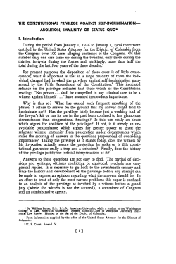 THE CONSTITUTIONAL PRIVILEGE AGAINST SELF