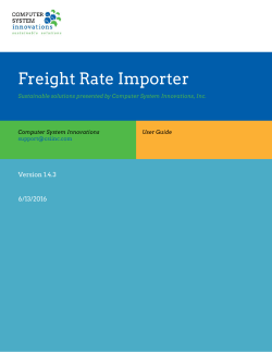 Freight Rate Importer - Computer System Innovations