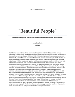 “Beautiful People”: Agency, Work and The Great Migration in