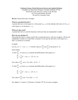 Partial Derivative Review and Applied Problems - Rose