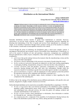 Distribution on the International Market