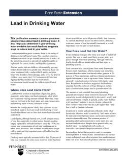 Lead in Drinking Water - Montgomery County, PA