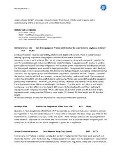 Botany Abstracts Judges, please do NOT pre-judge