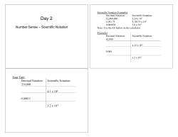 Number Sense &ndash; Scientific Notation