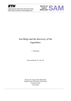 Jost B&uuml;rgi and the discovery of the logarithms