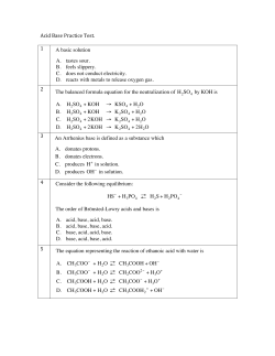 Acid Base Practice Test. 1 2 3 4 5 23. An Arrhenius