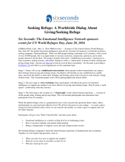 Seeking Refuge: A Worldwide Dialog About Giving