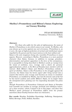 Shelley`s Prometheus and Milton`s Satan