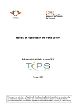 Review of regulation in the Ports Sector