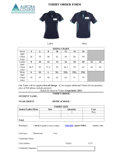 Ladies Mens SIZING CHART Junior Half Chest (cm) 4 6 8 10 12 14