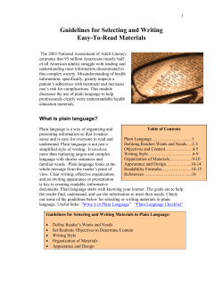 Guidelines for Selecting / Writing Easy-to