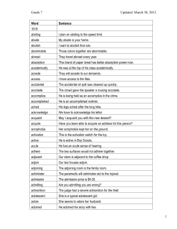 Grade 7 Updated: March 30, 2012 1 Word Sentence 1619 abiding I