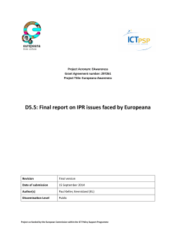 deliverable - Europeana Professional