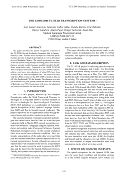 THE LIMSI 2006 TC-STAR TRANSCRIPTION