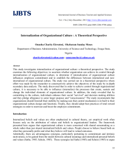 Internalization of Organizational Culture
