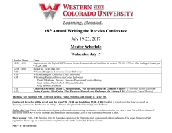 18th Annual Writing the Rockies Conference July 19